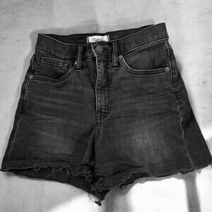 High Rise Charcoal Black Denim Shorts Madewell 24